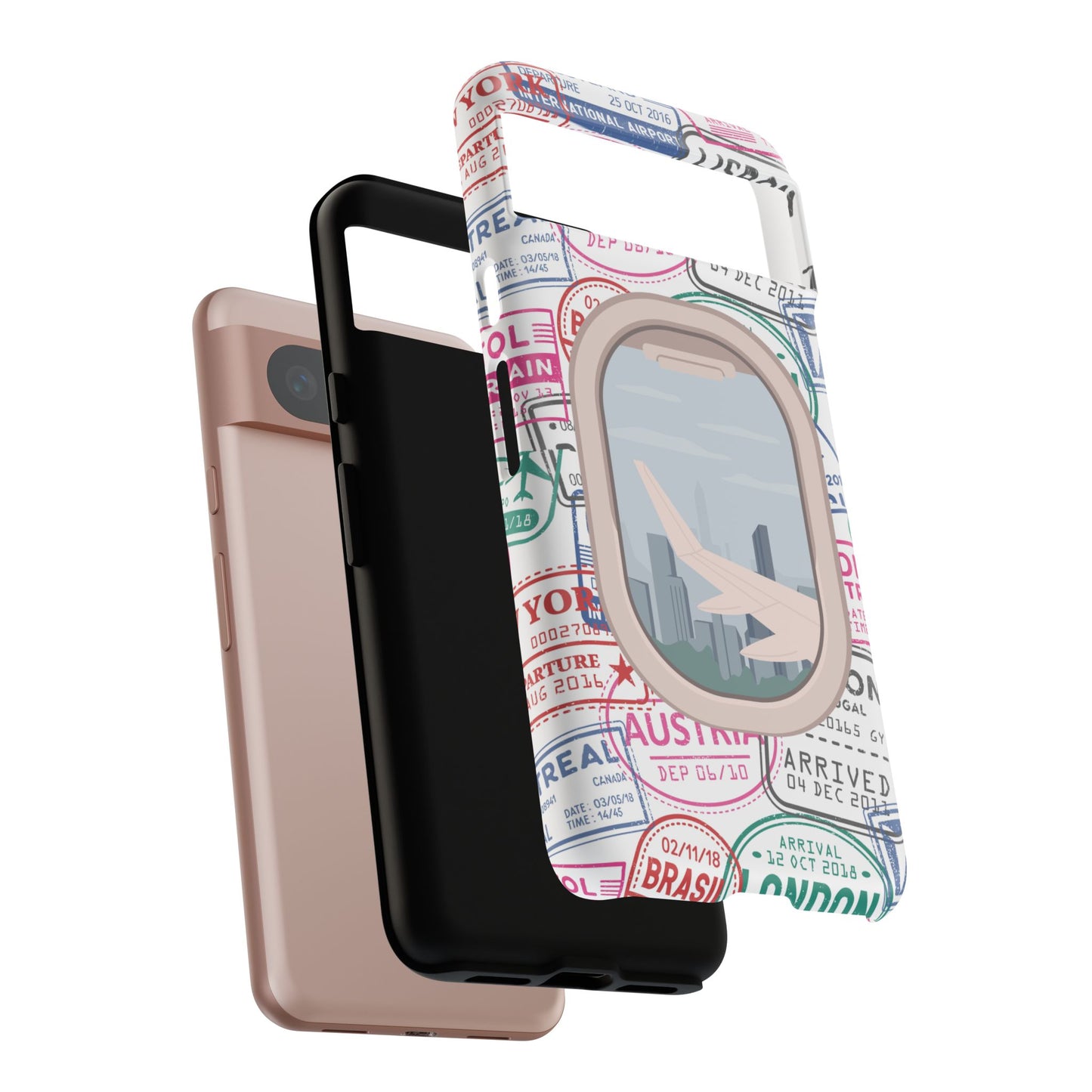 Travel-Themed Phone Case with Airplane Design