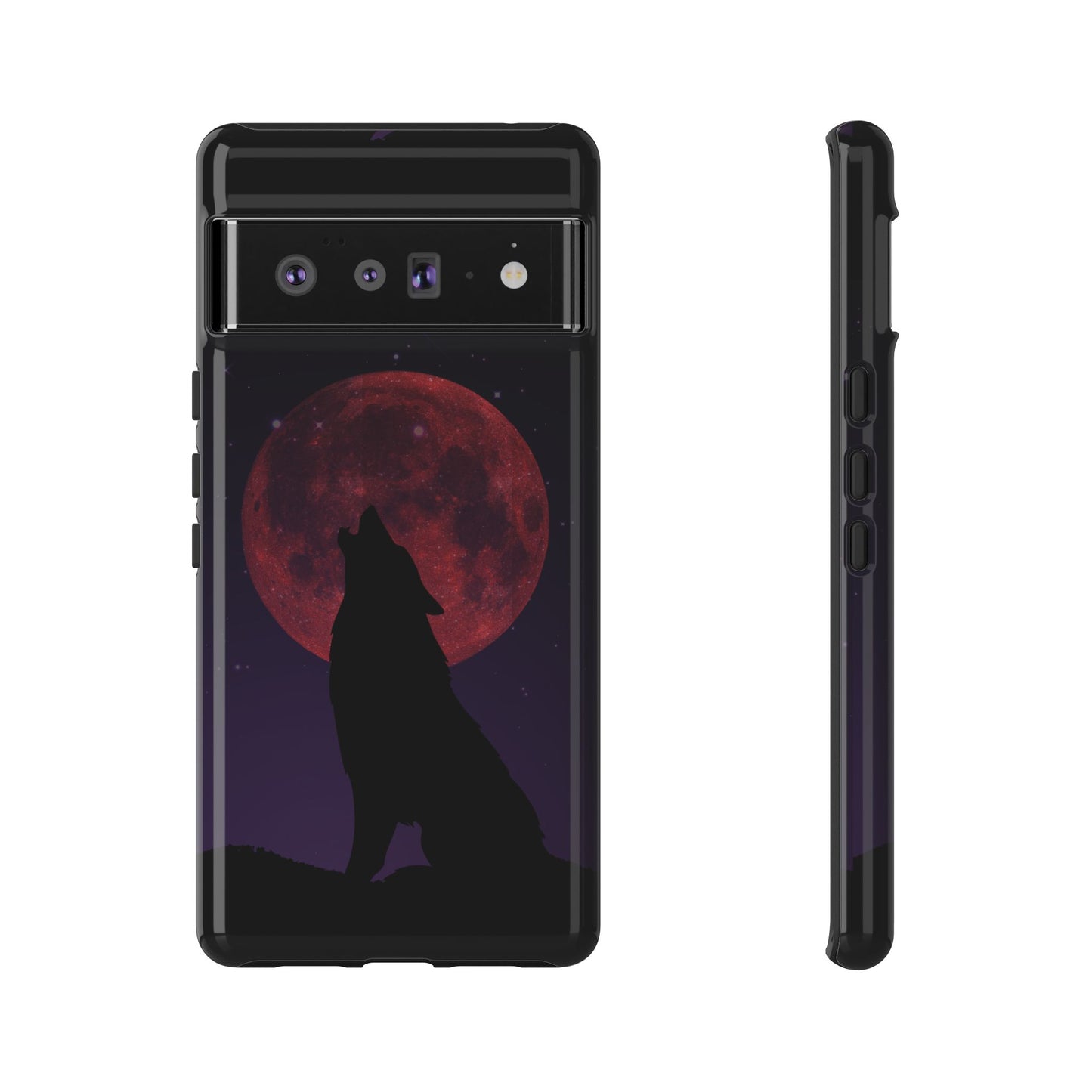 Wolf Howling at Blood Moon Phone Case - Tough & Stylish Protector