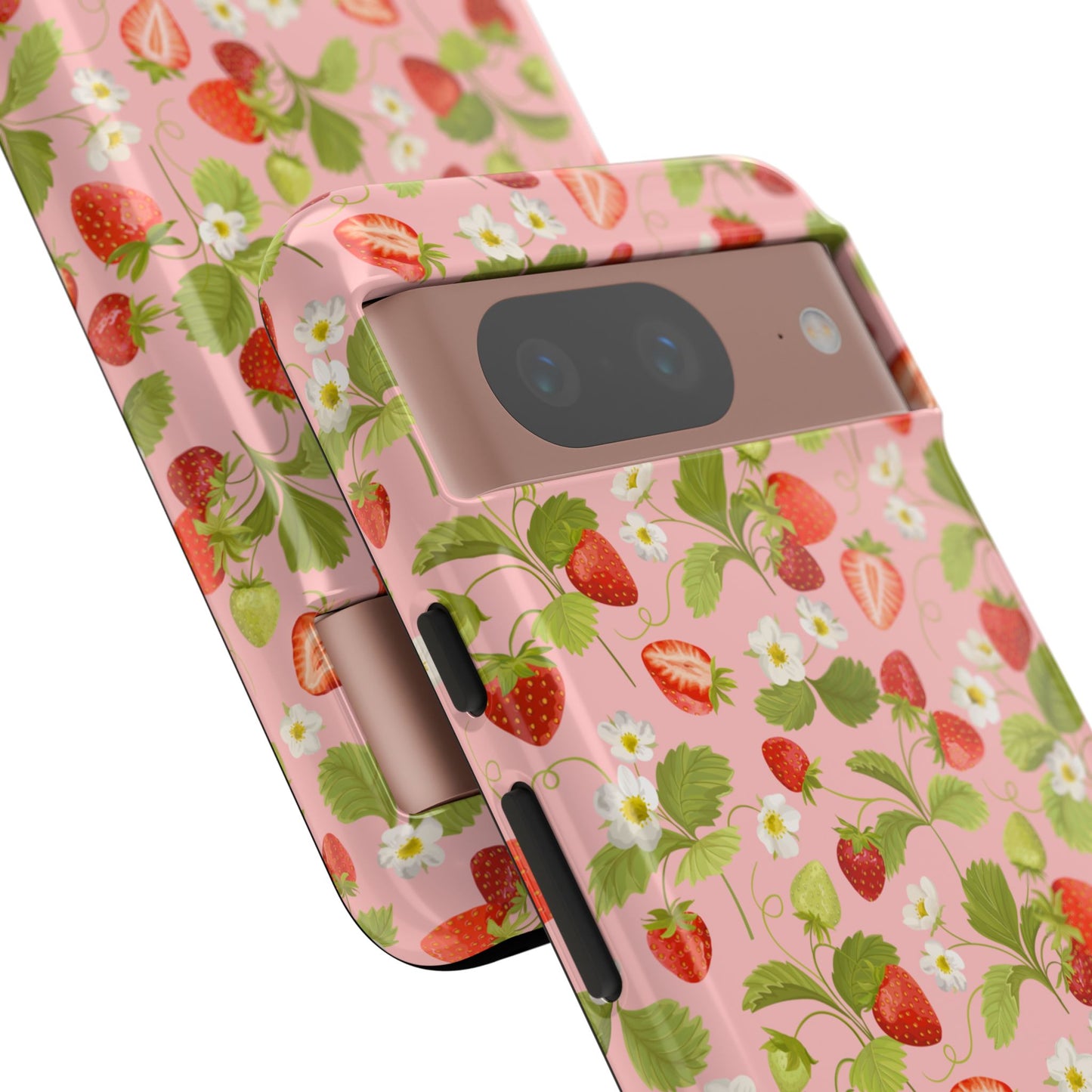 Strawberry Floral Tough Case - Cute Berry Pattern Phone Cover