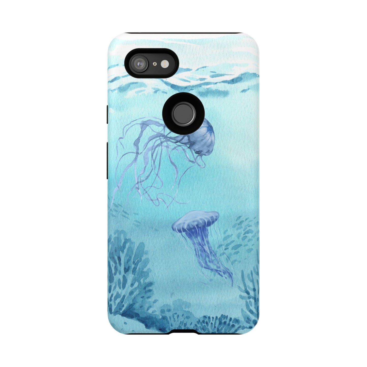 Ocean-Inspired Tough Phone Case with Jellyfish Design