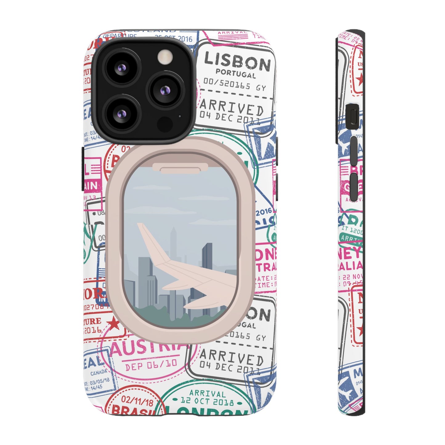 Travel-Themed Phone Case with Airplane Design