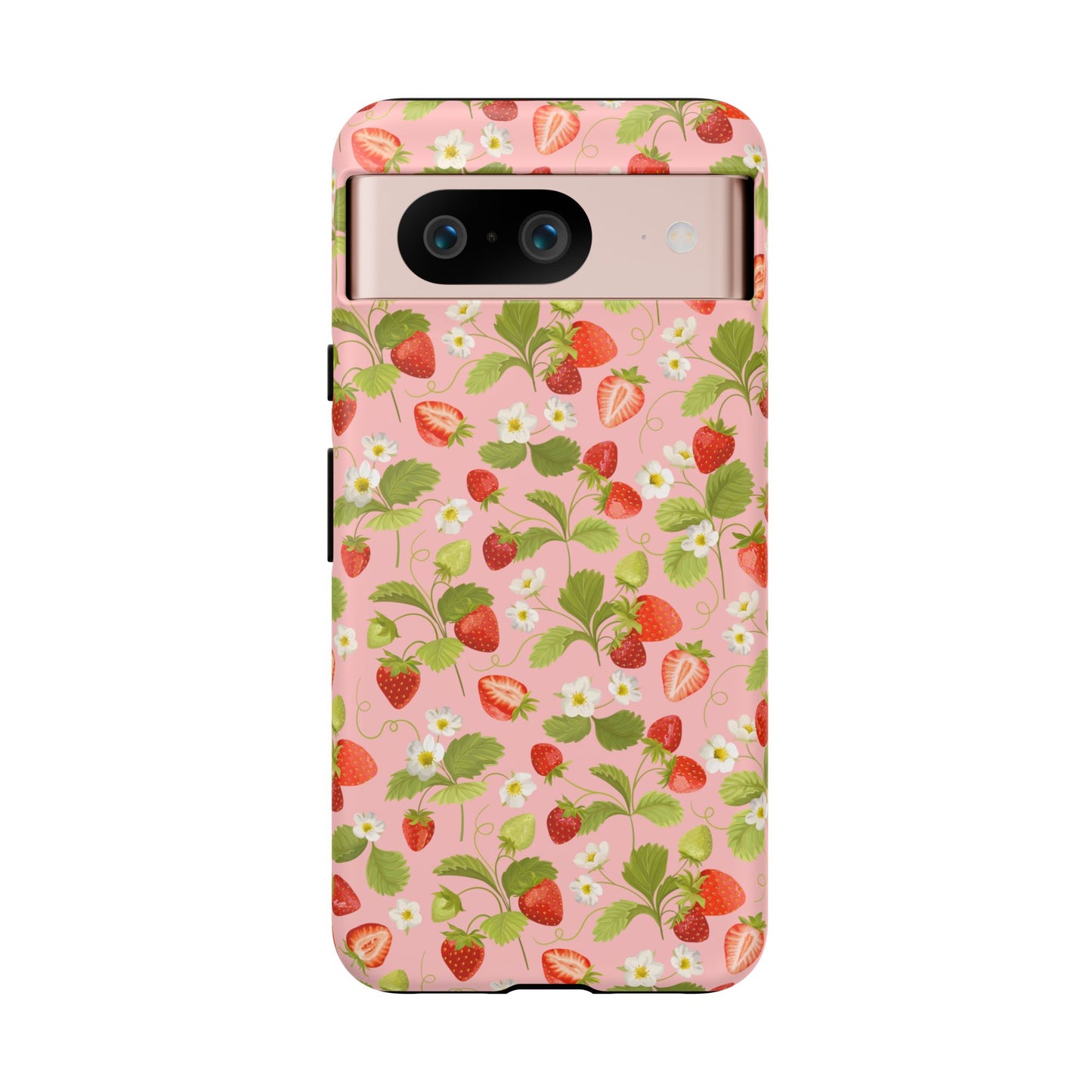 Strawberry Floral Tough Case - Cute Berry Pattern Phone Cover