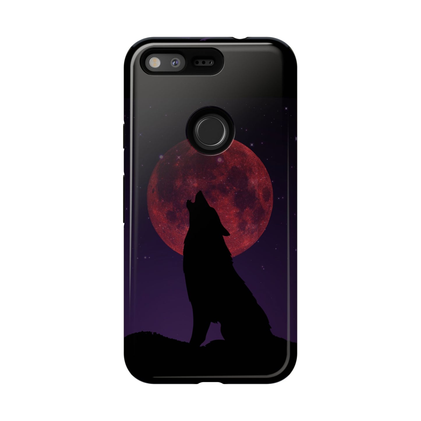 Wolf Howling at Blood Moon Phone Case - Tough & Stylish Protector
