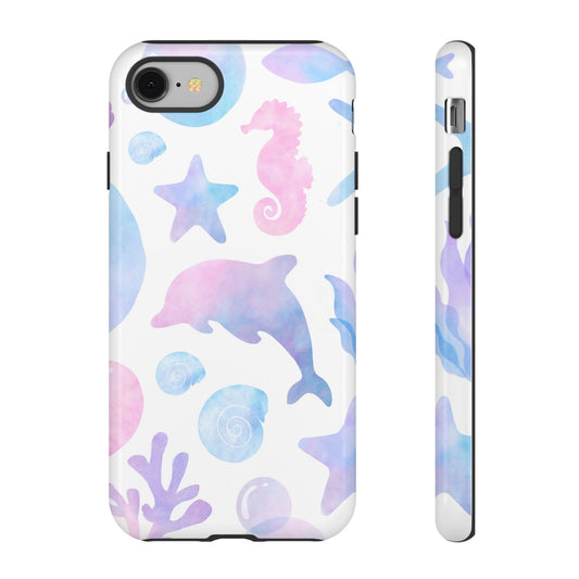Ocean-Inspired Dolphin & Seahorse Design - Tough Case For Stylish Protection
