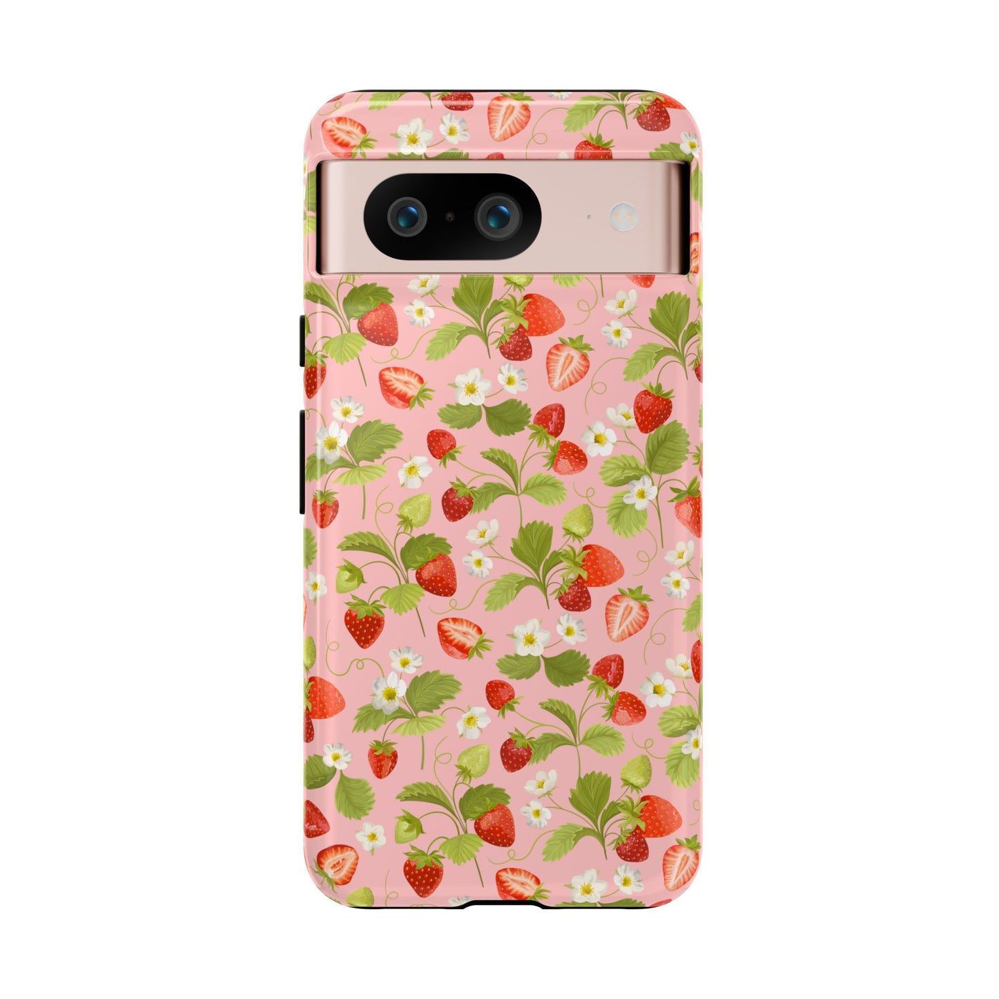 Strawberry Floral Tough Case - Cute Berry Pattern Phone Cover