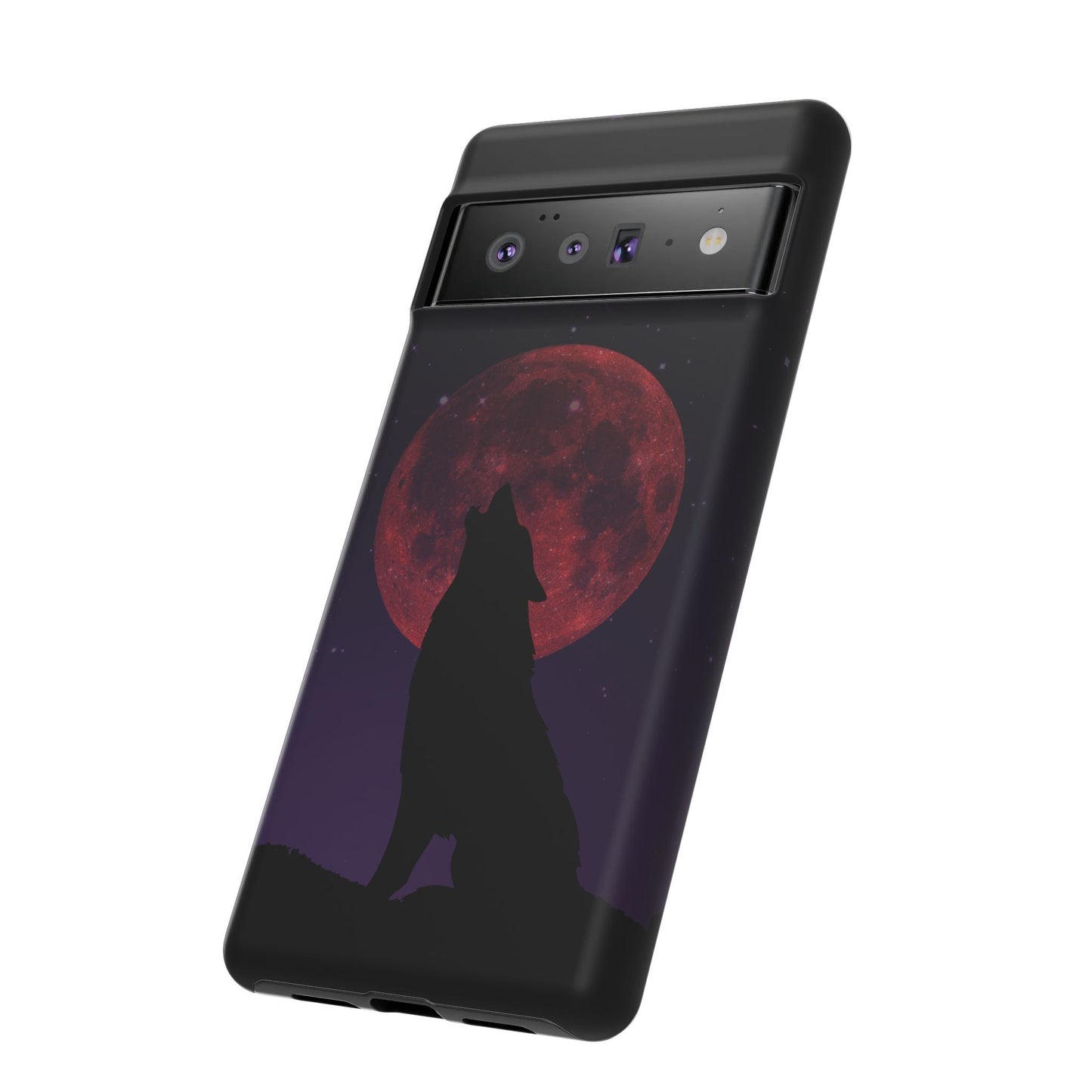 Wolf Howling at Blood Moon Phone Case - Tough & Stylish Protector
