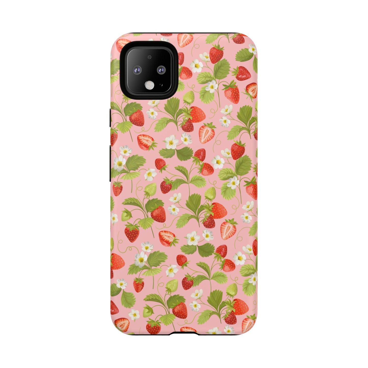 Strawberry Floral Tough Case - Cute Berry Pattern Phone Cover