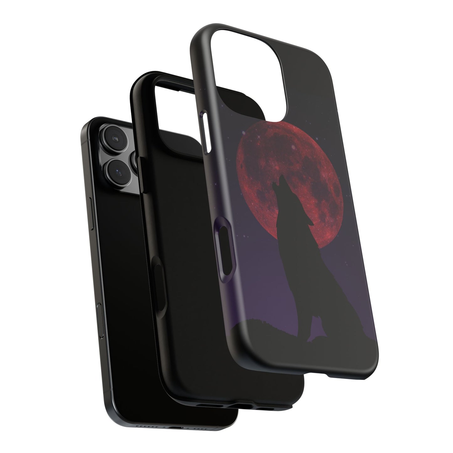 Wolf Howling at Blood Moon Phone Case - Tough & Stylish Protector