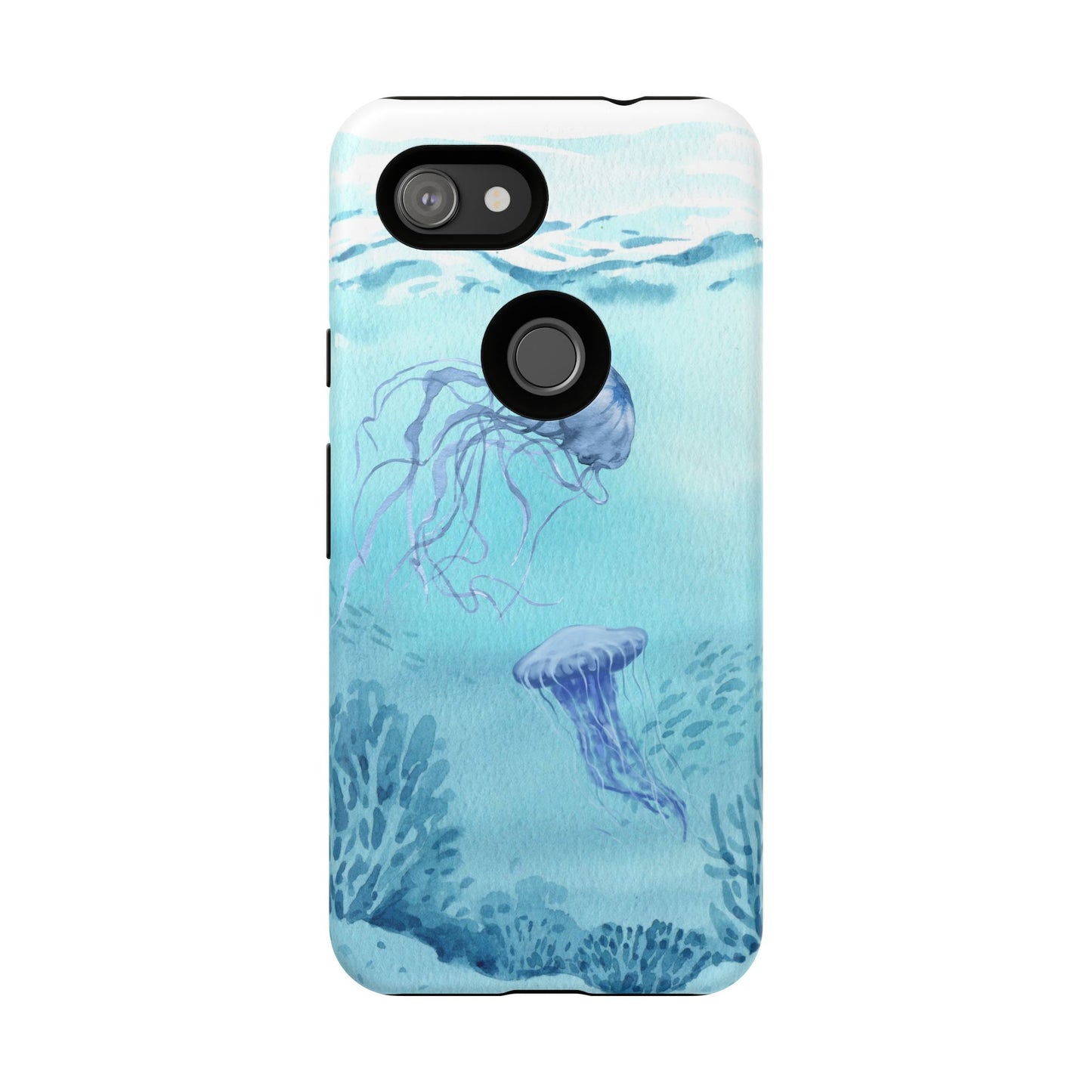 Ocean-Inspired Tough Phone Case with Jellyfish Design