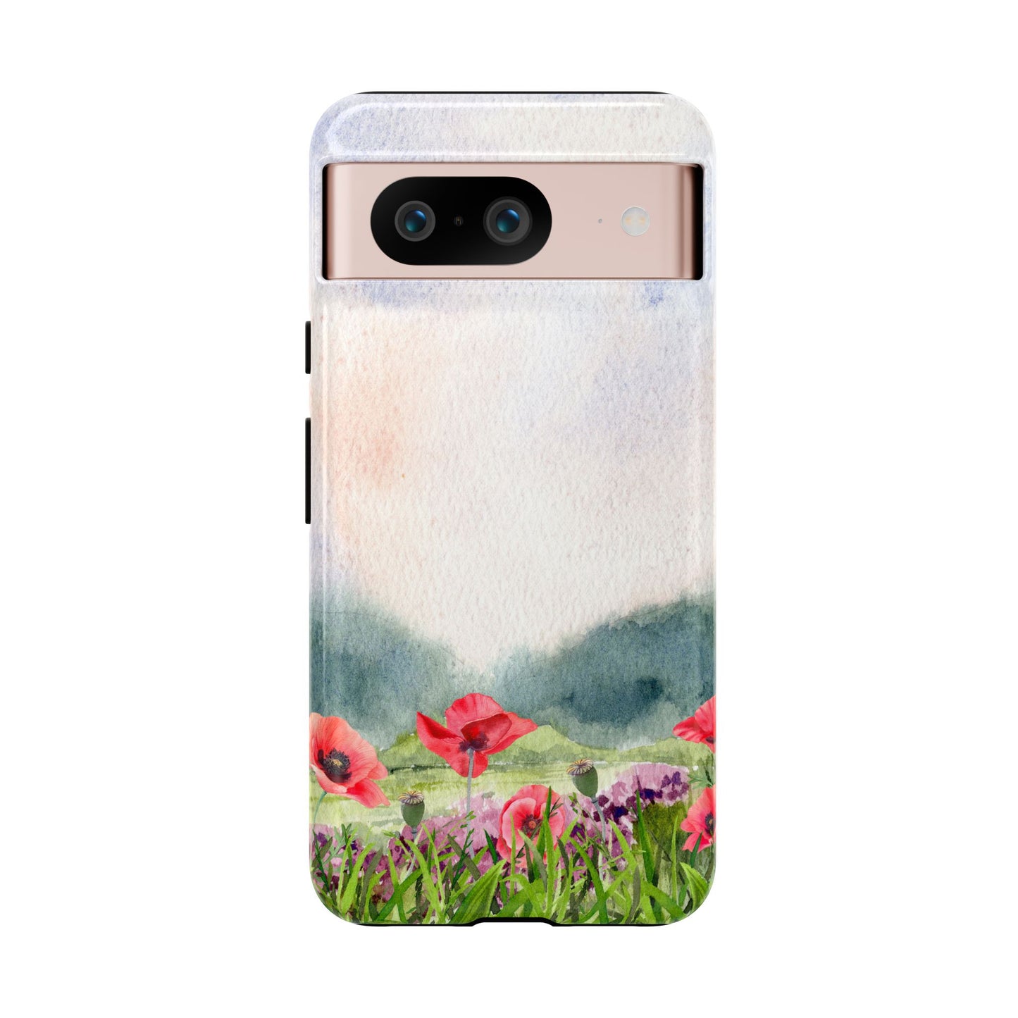 Floral Tough Phone Case – Watercolor Poppy Design for Nature Lovers