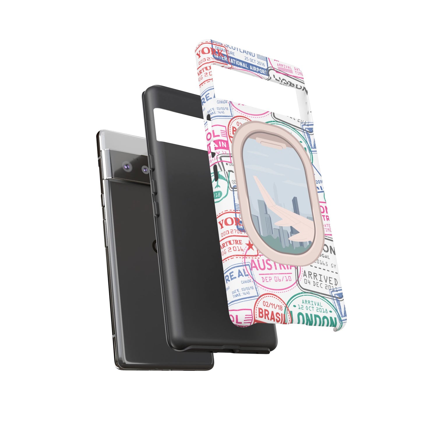 Travel-Themed Phone Case with Airplane Design