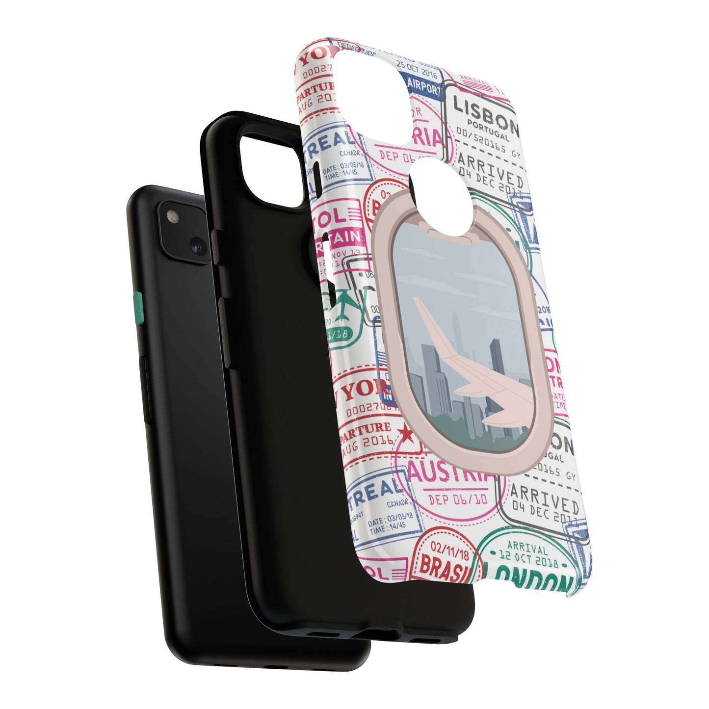 Travel-Themed Phone Case with Airplane Design