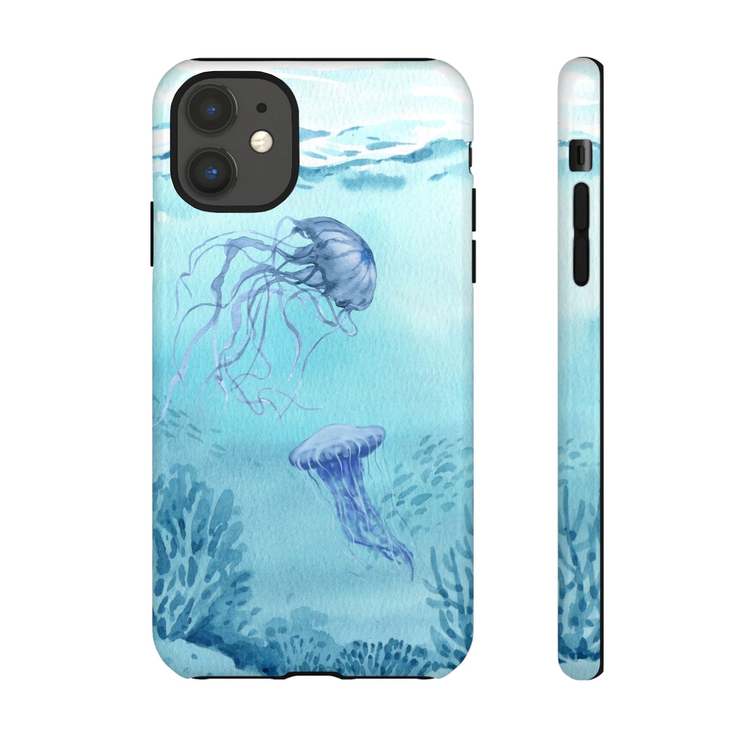 Ocean-Inspired Tough Phone Case with Jellyfish Design