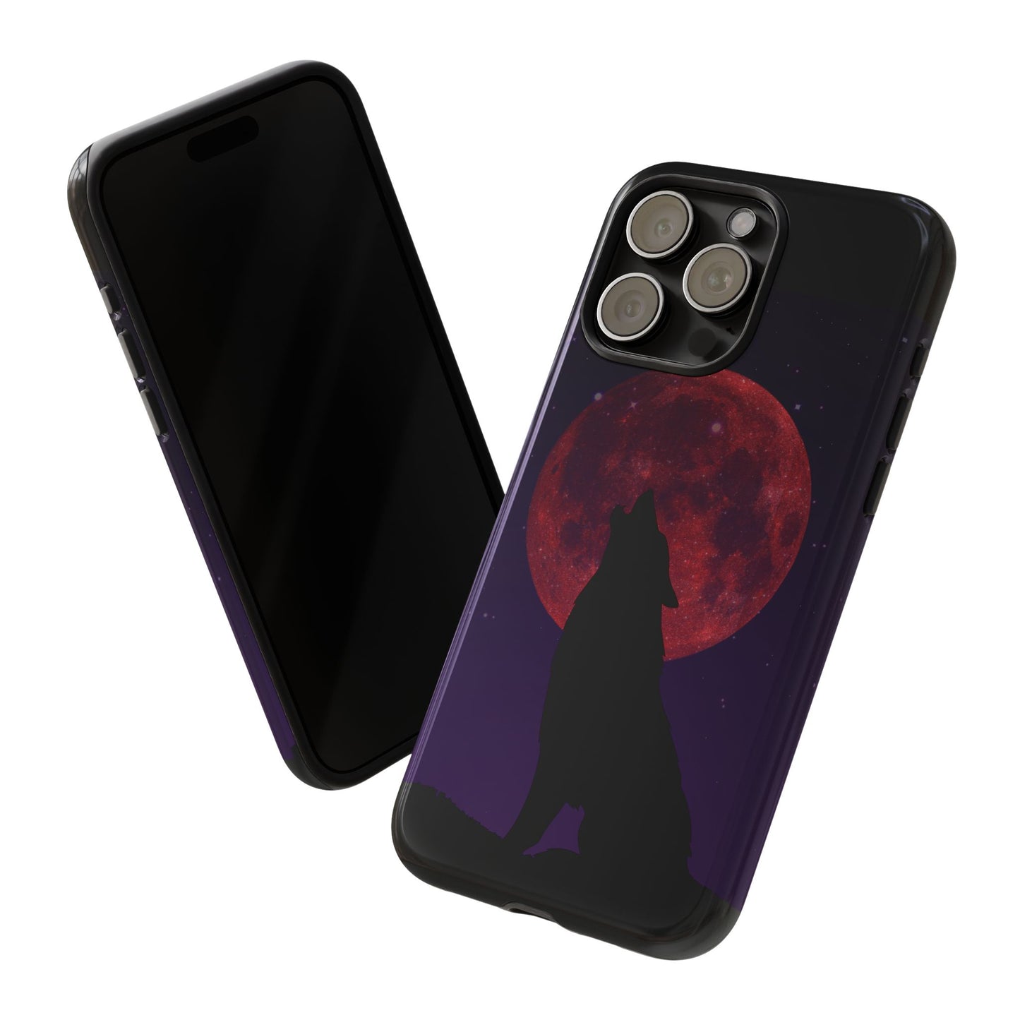 Wolf Howling at Blood Moon Phone Case - Tough & Stylish Protector