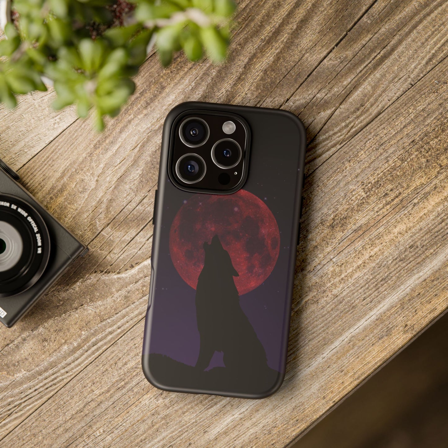 Wolf Howling at Blood Moon Phone Case - Tough & Stylish Protector