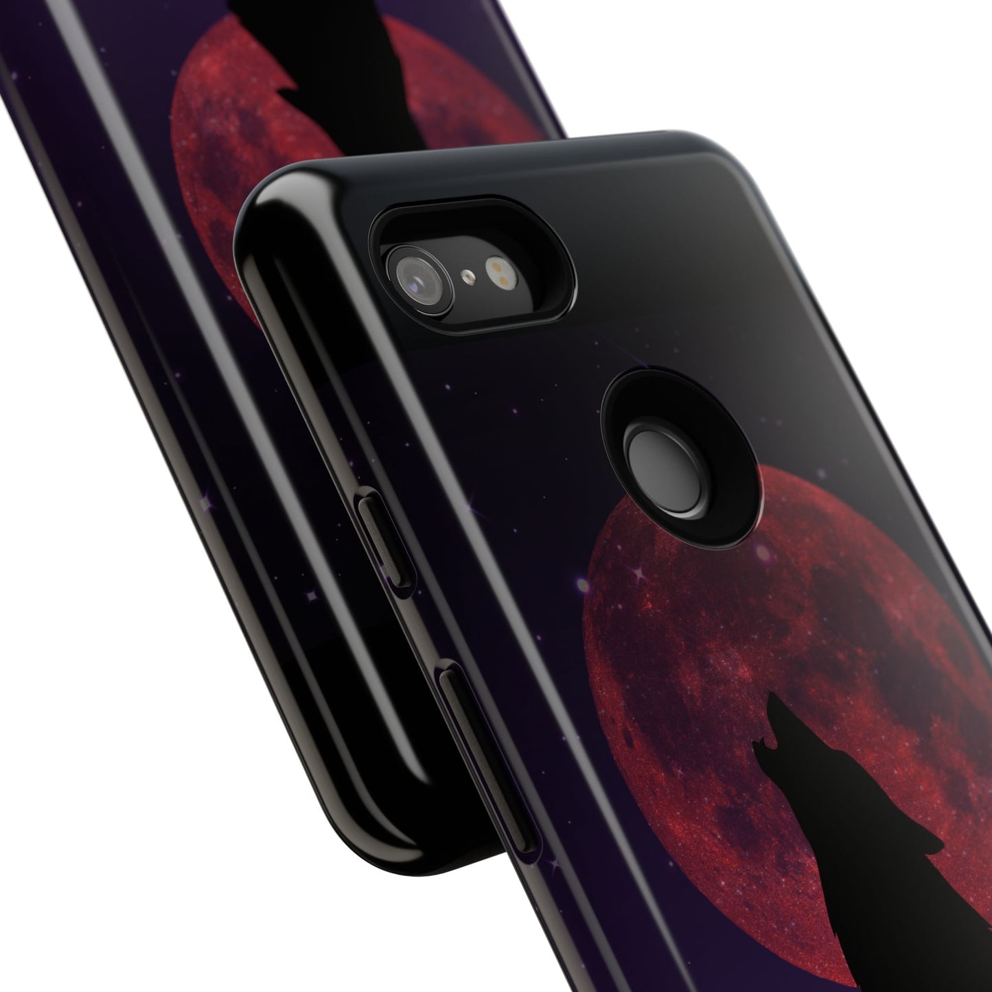 Wolf Howling at Blood Moon Phone Case - Tough & Stylish Protector