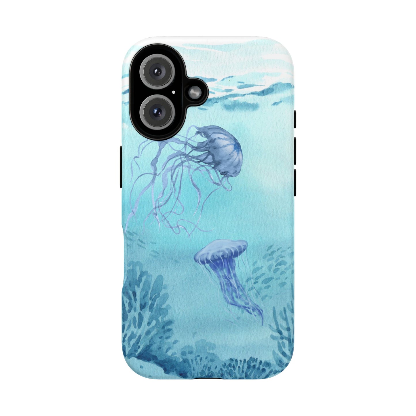 Ocean-Inspired Tough Phone Case with Jellyfish Design