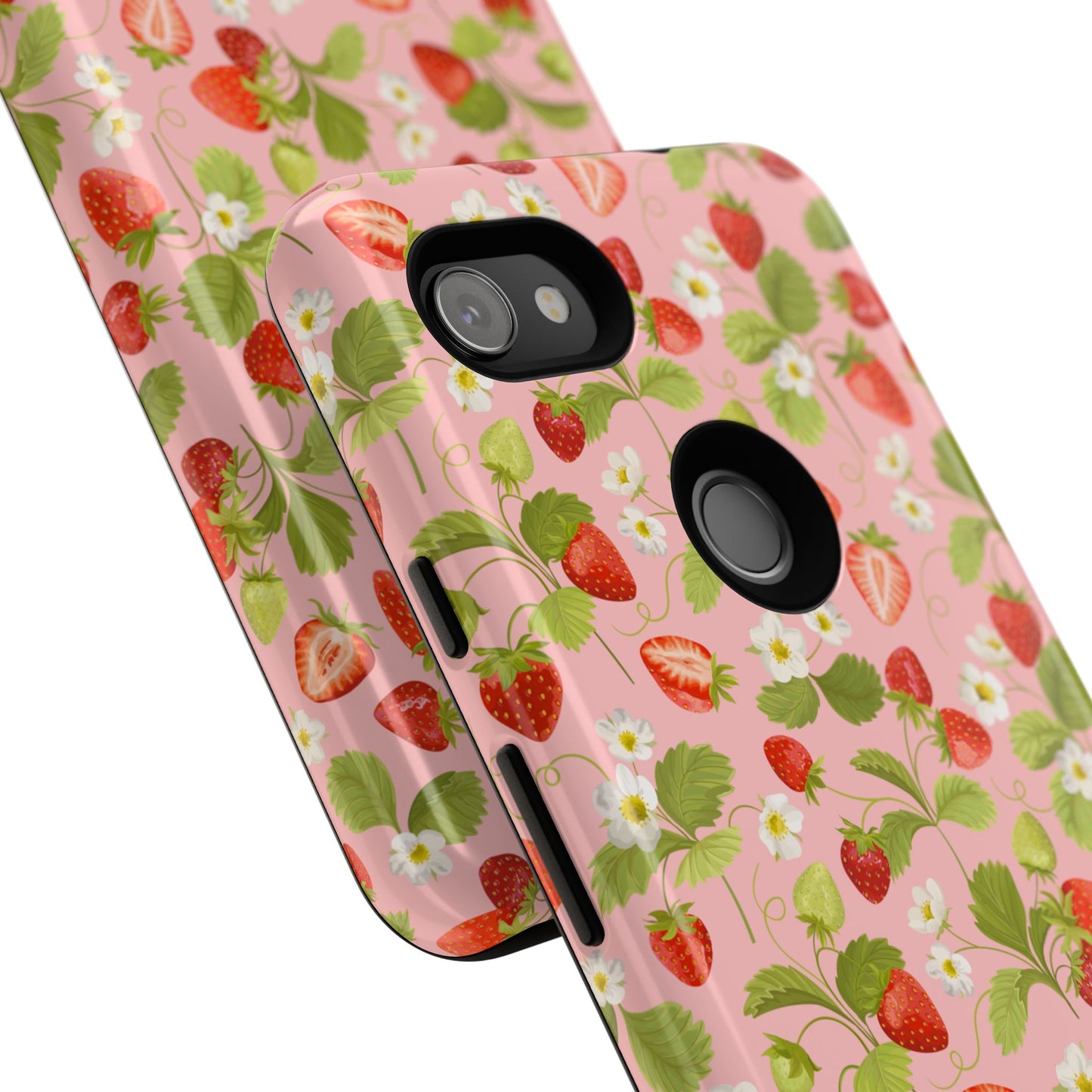 Strawberry Floral Tough Case - Cute Berry Pattern Phone Cover