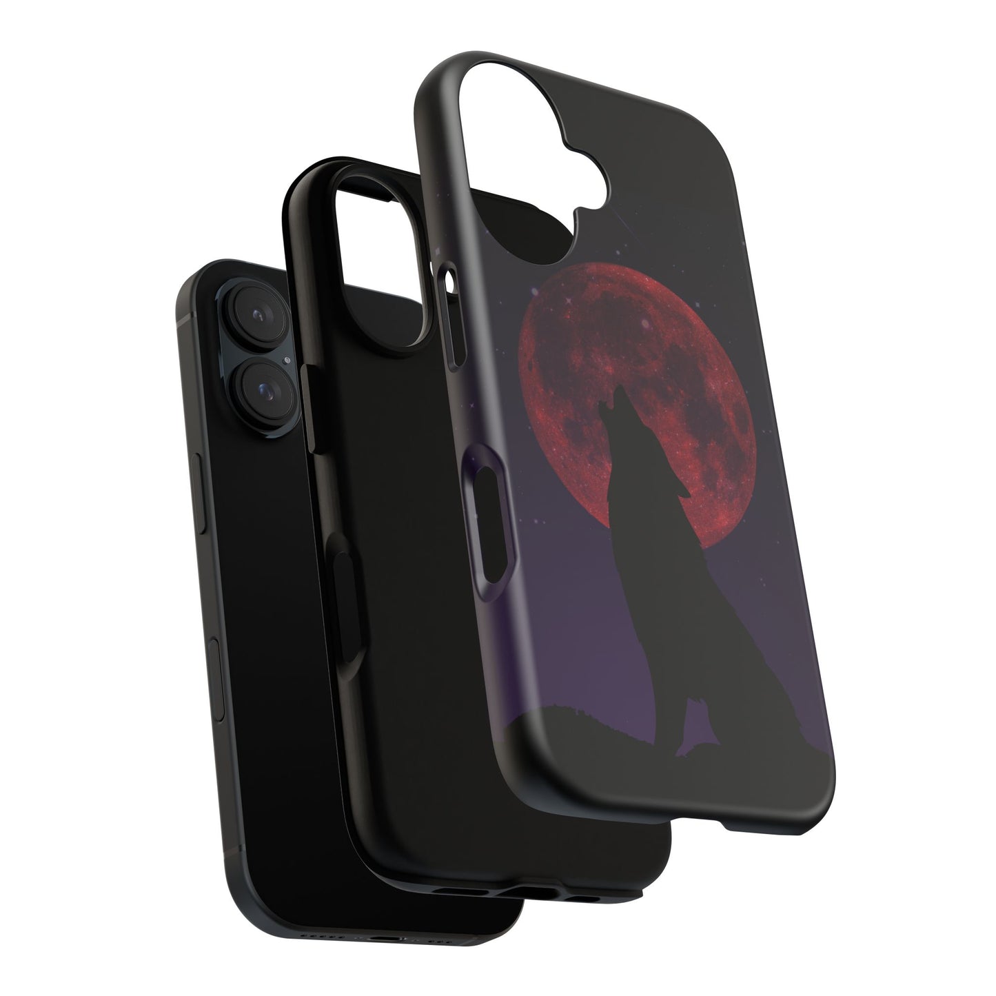 Wolf Howling at Blood Moon Phone Case - Tough & Stylish Protector