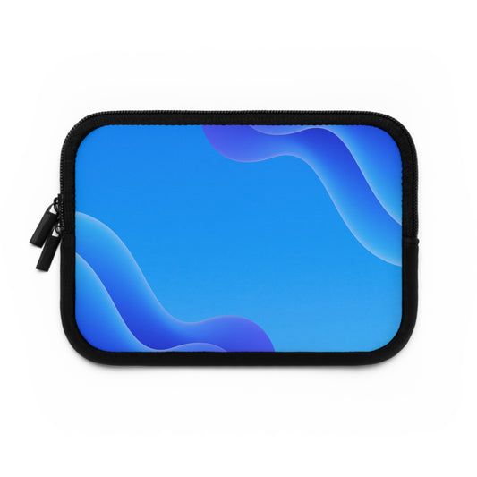 Modern Blue Waves Laptop Sleeve | Stylish Tech Case, Computer Bag, Work Gift, Back to School, Minimalist Design