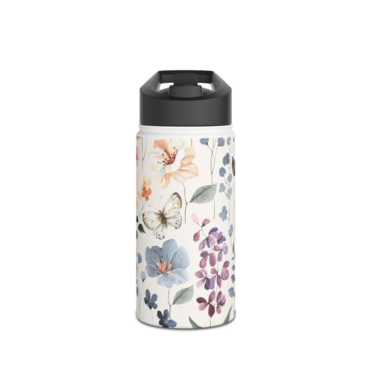Floral Stainless Steel Water Bottle, Eco-Friendly Travel Mug, Reusable Drink Container, Gift for Nature Lovers, Summer Hydration