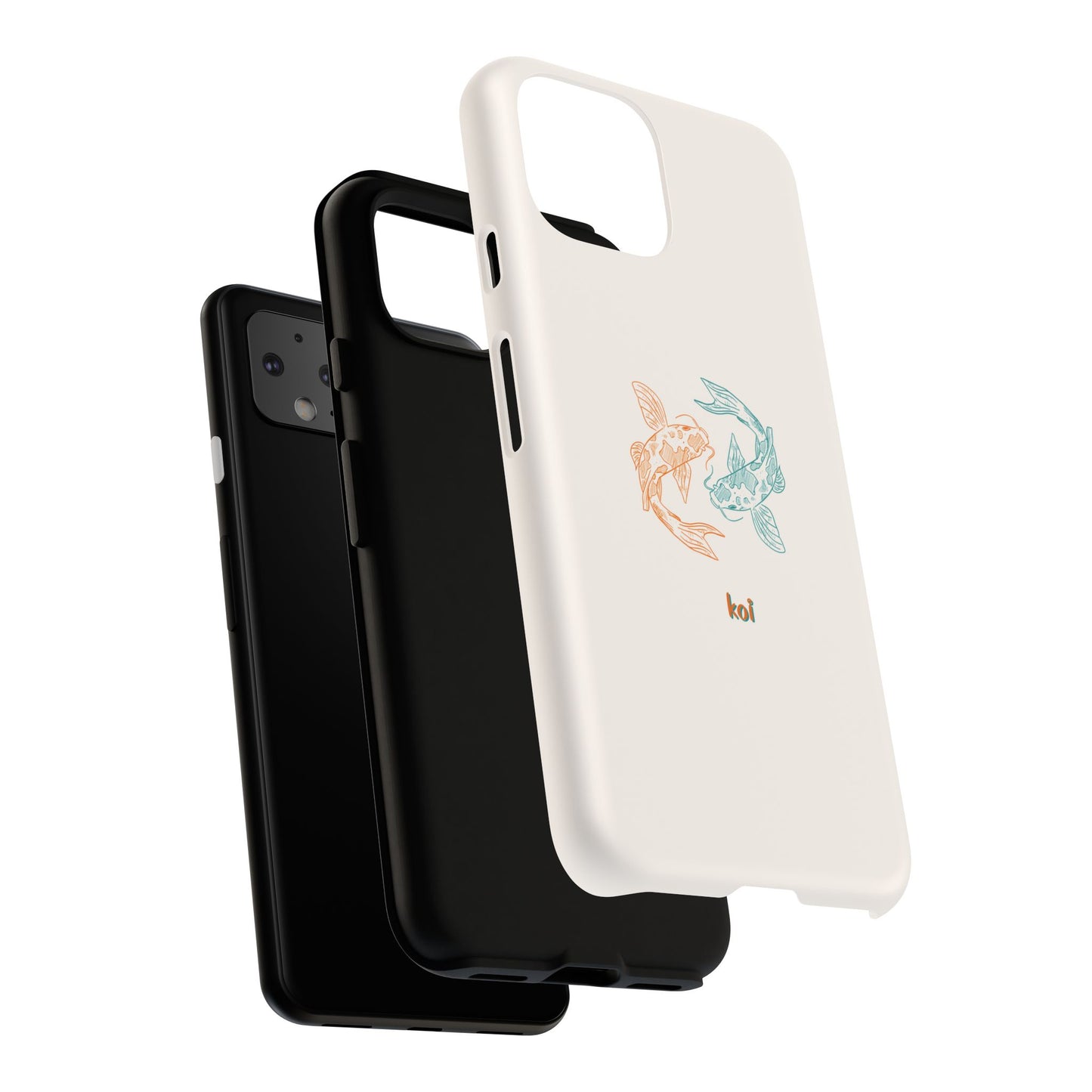 Koi Fish Tough Phone Case - Stylish & Durable Design for Aqua Lovers