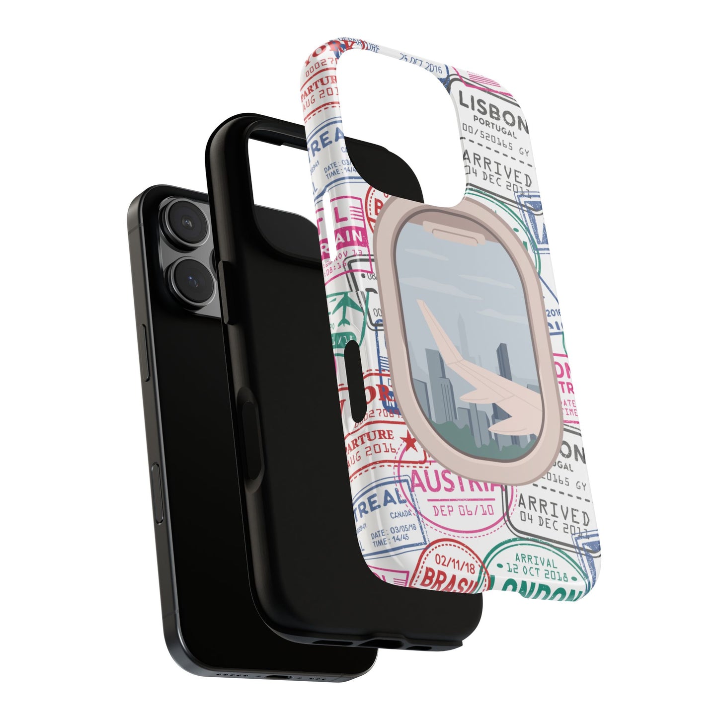 Travel-Themed Phone Case with Airplane Design