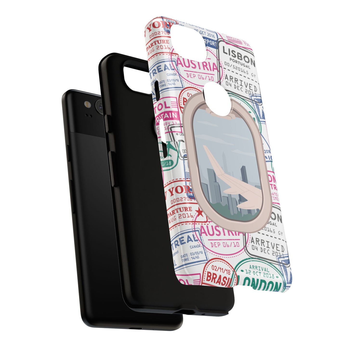 Travel-Themed Phone Case with Airplane Design
