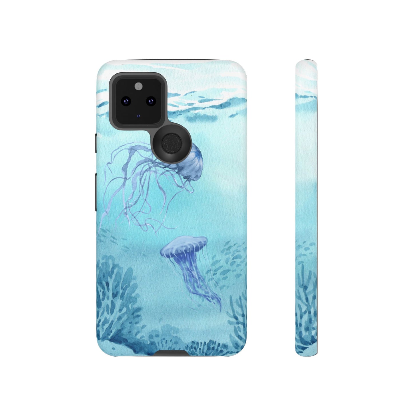 Ocean-Inspired Tough Phone Case with Jellyfish Design