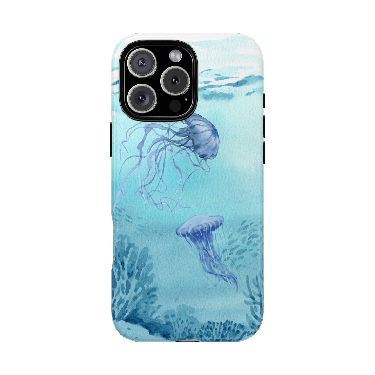 Ocean-Inspired Tough Phone Case with Jellyfish Design