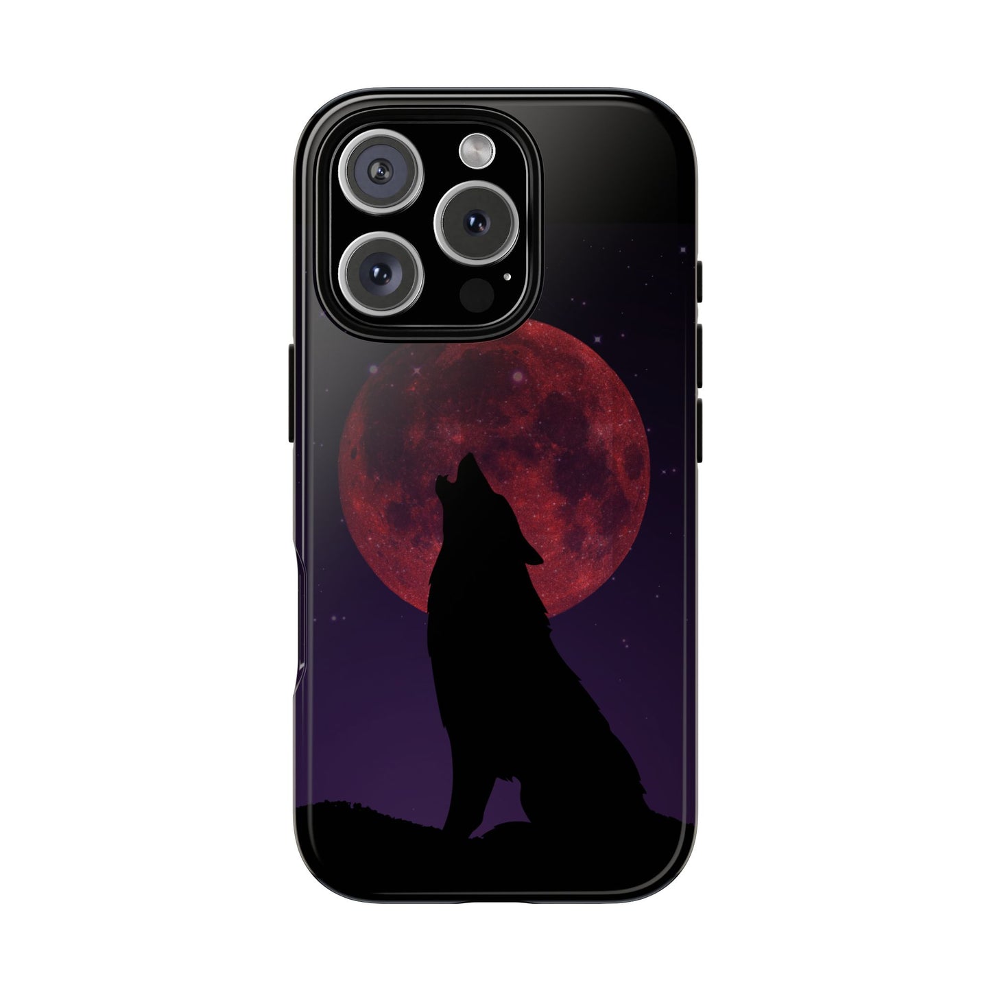 Wolf Howling at Blood Moon Phone Case - Tough & Stylish Protector