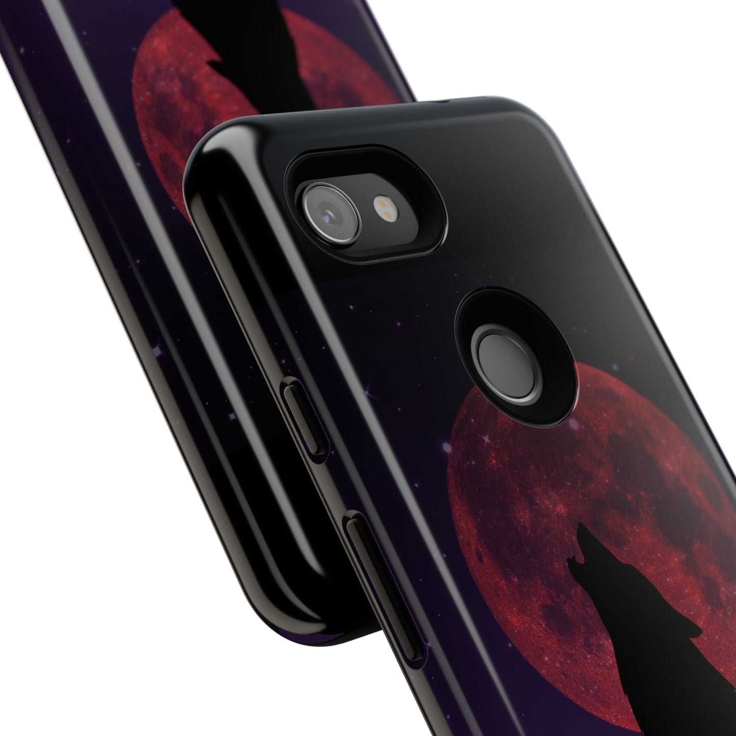 Wolf Howling at Blood Moon Phone Case - Tough & Stylish Protector