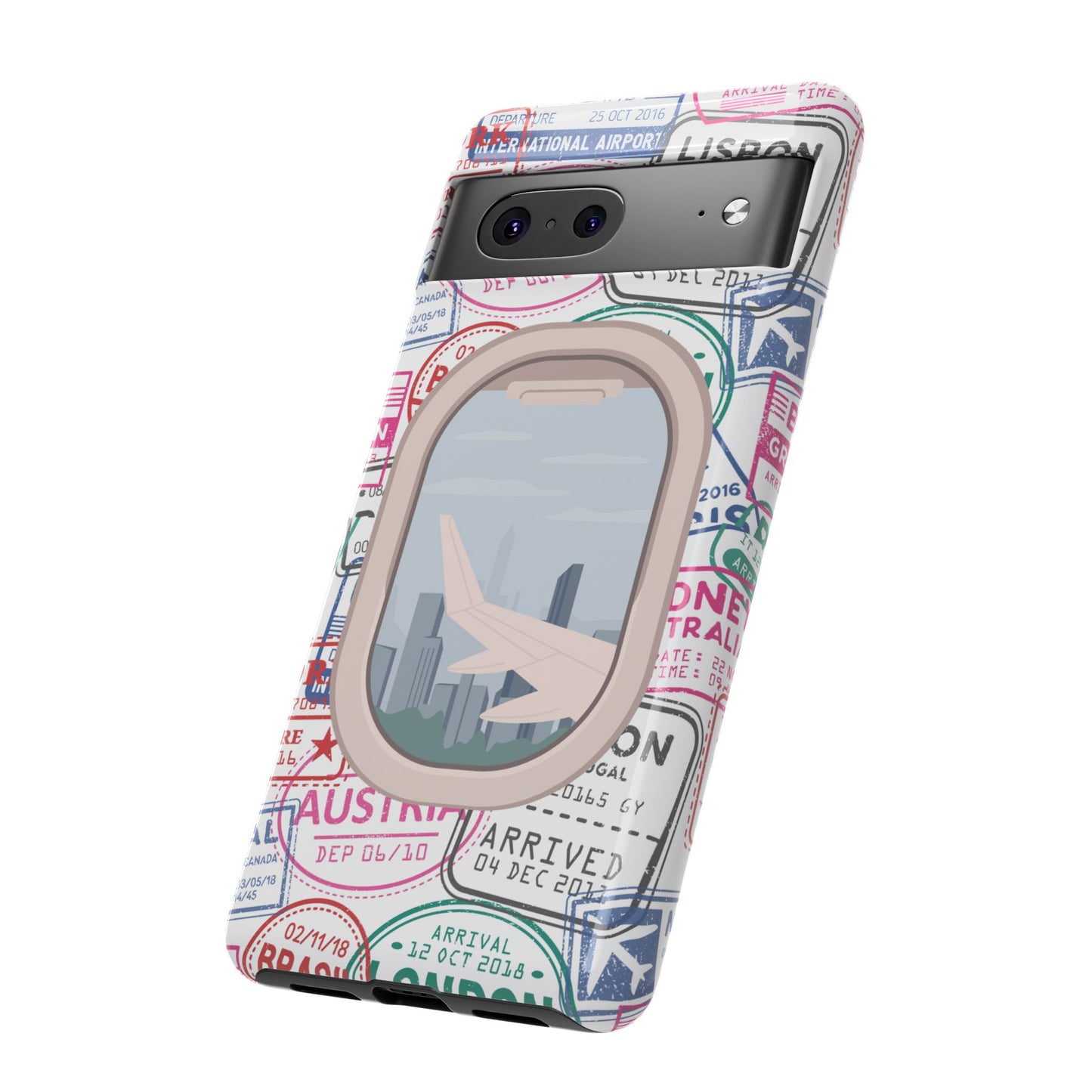 Travel-Themed Phone Case with Airplane Design
