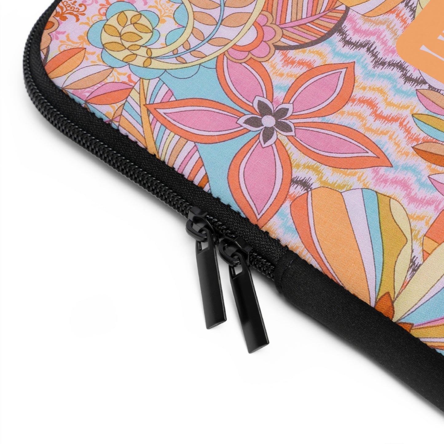 Colorful Floral Laptop Sleeve - "Live, Love, Laugh"