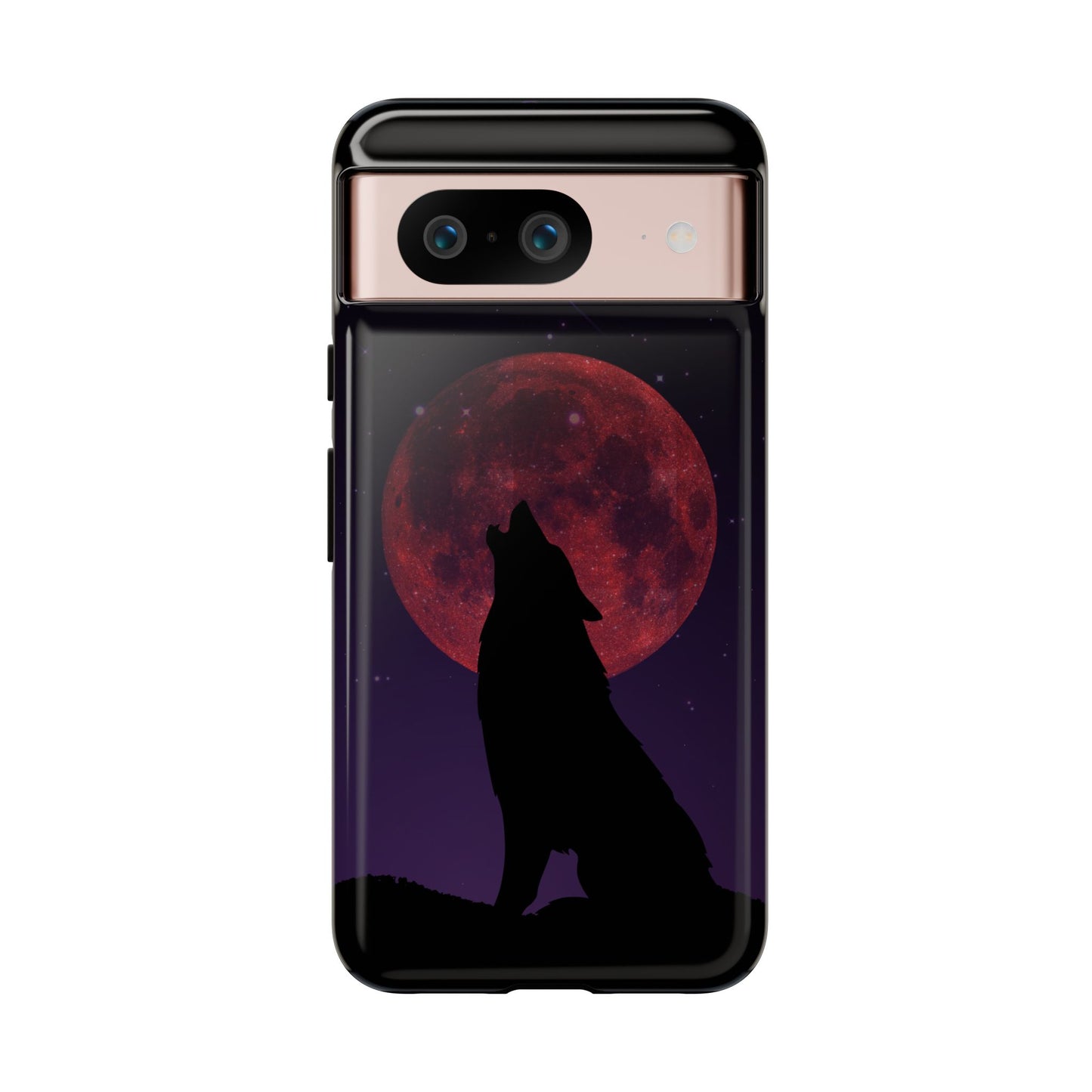 Wolf Howling at Blood Moon Phone Case - Tough & Stylish Protector