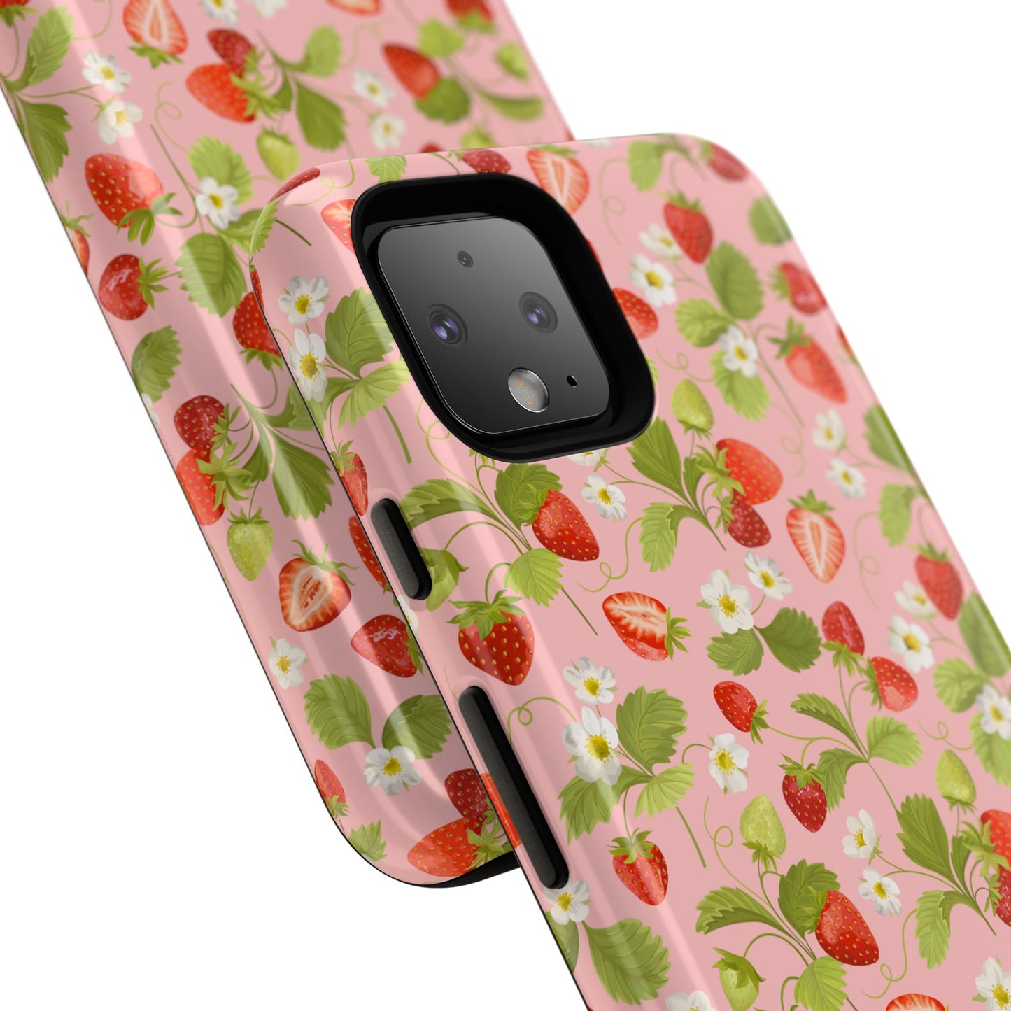 Strawberry Floral Tough Case - Cute Berry Pattern Phone Cover