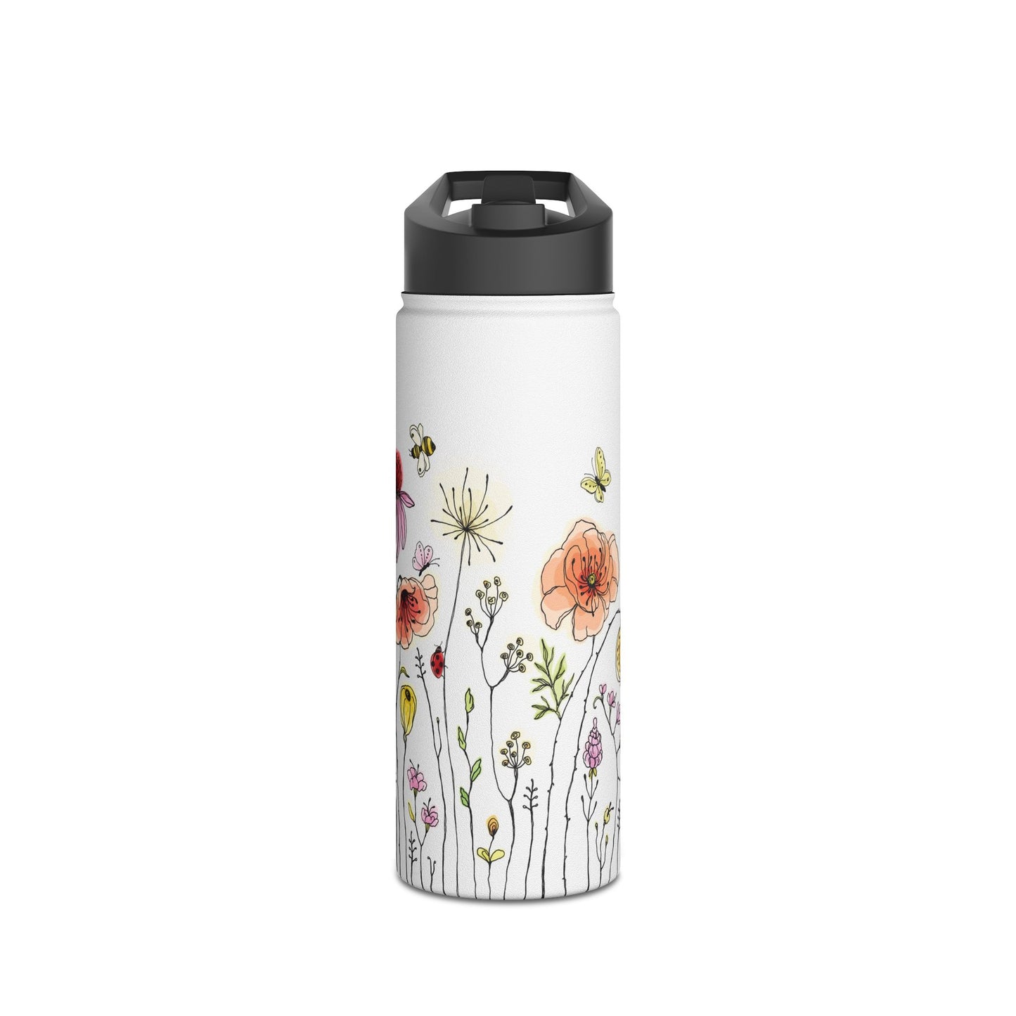 Floral Stainless Steel Water Bottle - Eco-Friendly & Stylish Hydration