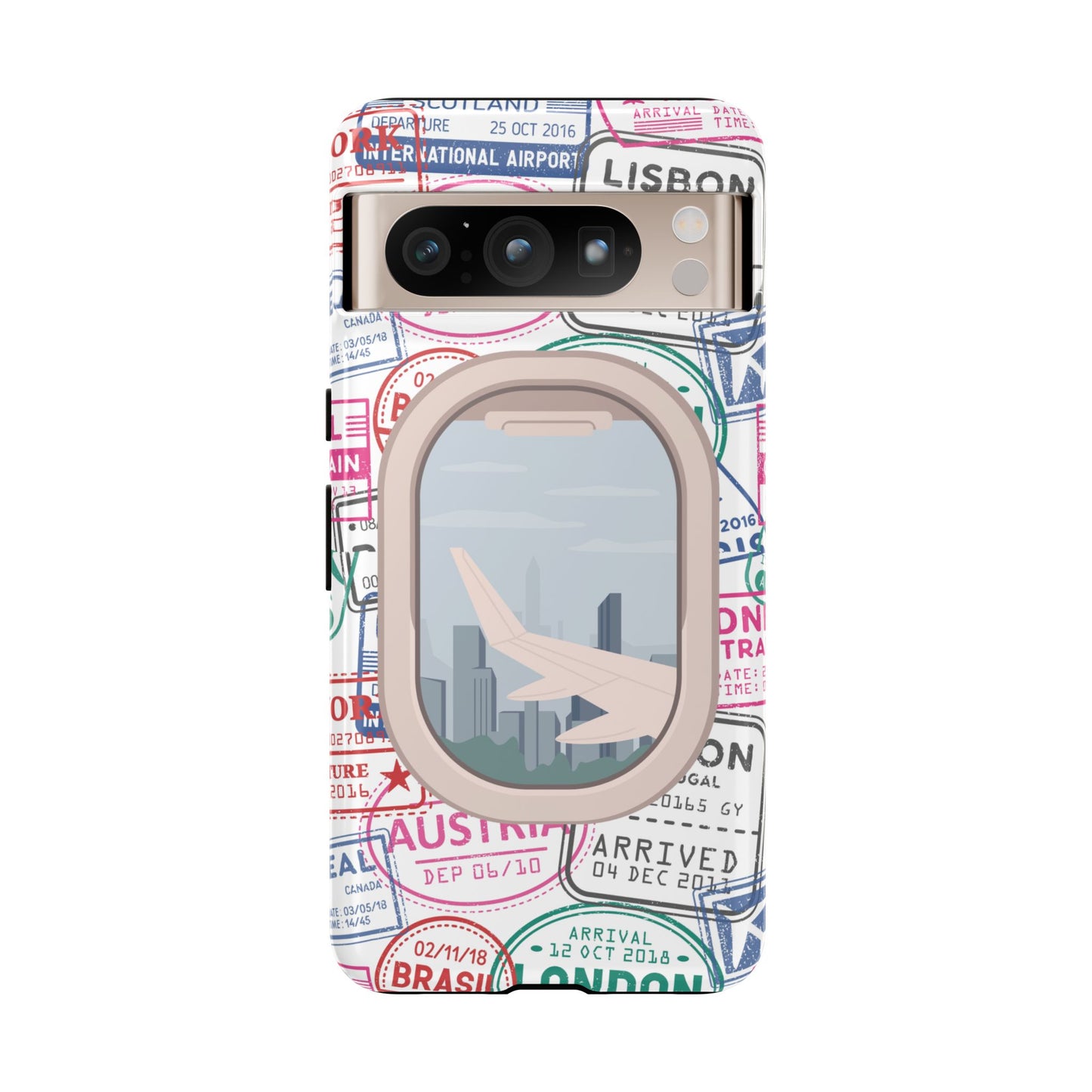 Travel-Themed Phone Case with Airplane Design