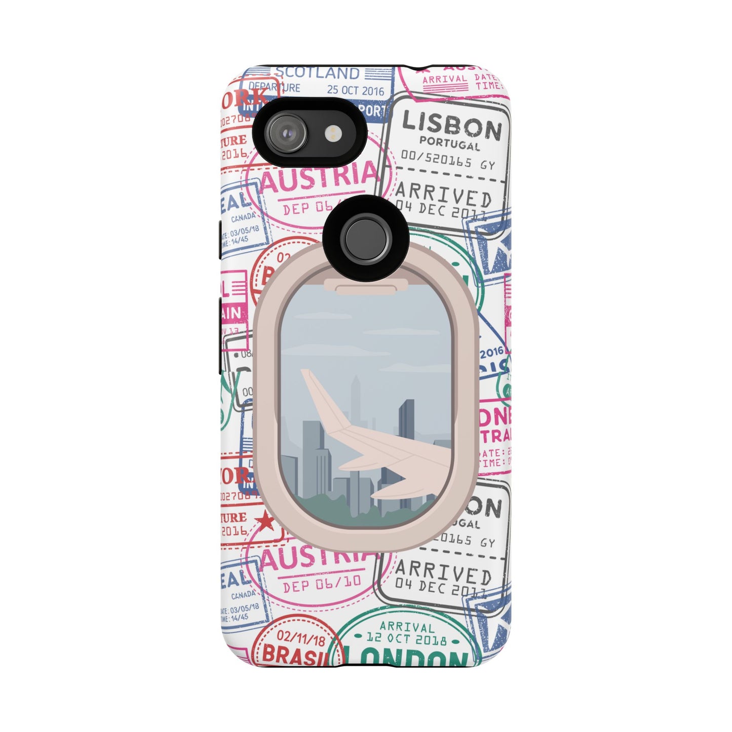 Travel-Themed Phone Case with Airplane Design