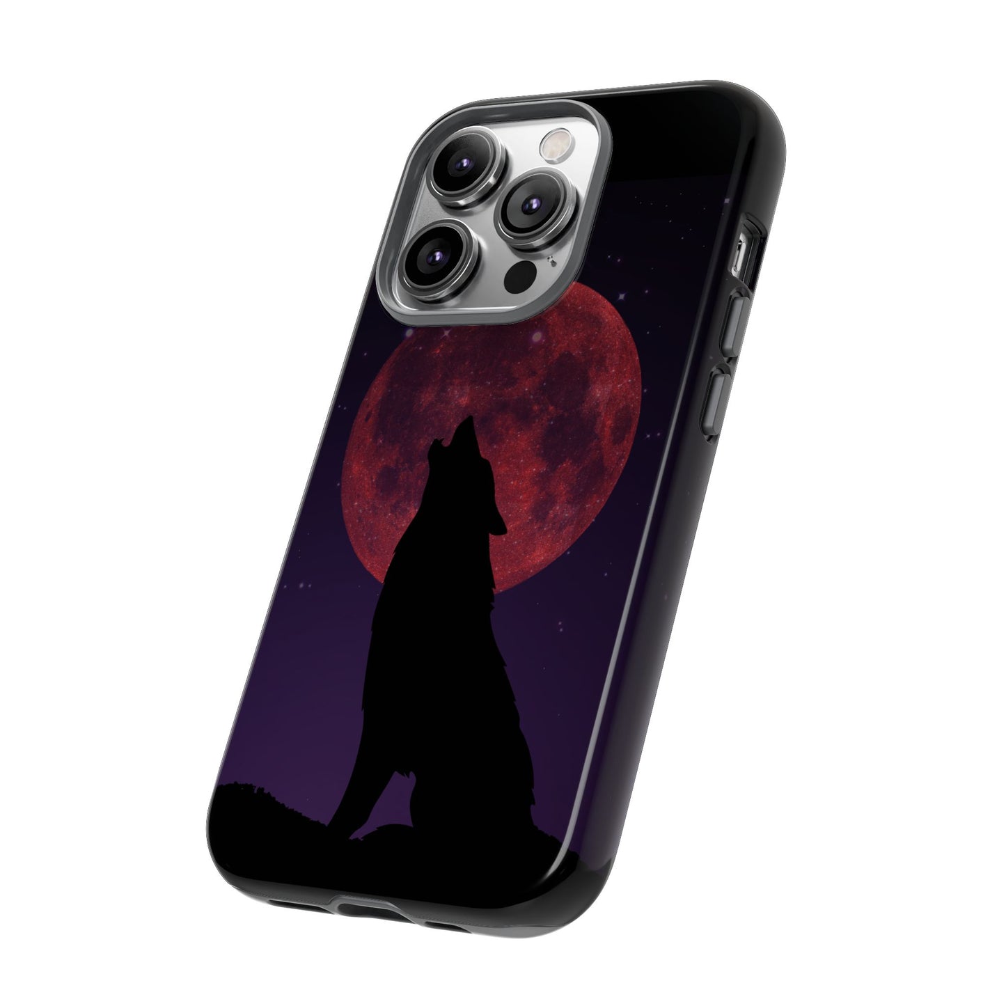 Wolf Howling at Blood Moon Phone Case - Tough & Stylish Protector