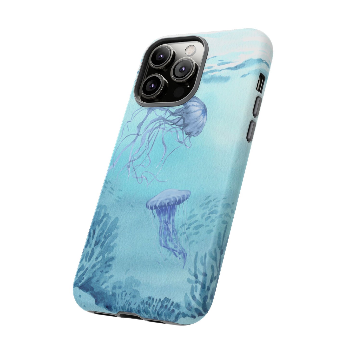 Ocean-Inspired Tough Phone Case with Jellyfish Design
