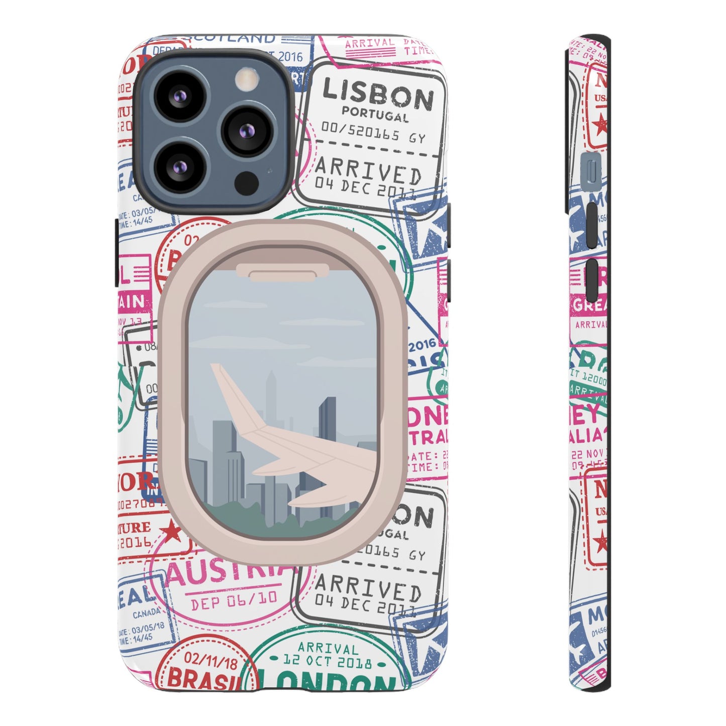 Travel-Themed Phone Case with Airplane Design