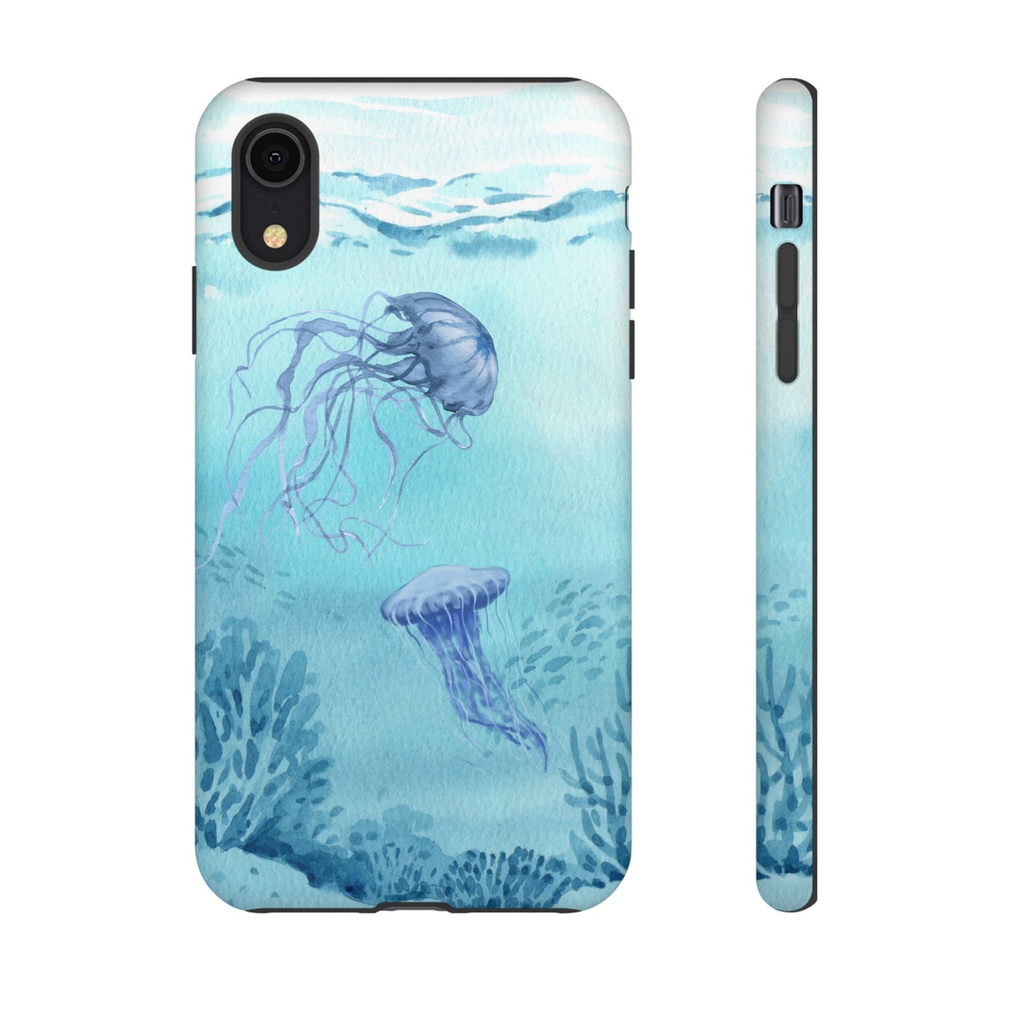 Ocean-Inspired Tough Phone Case with Jellyfish Design