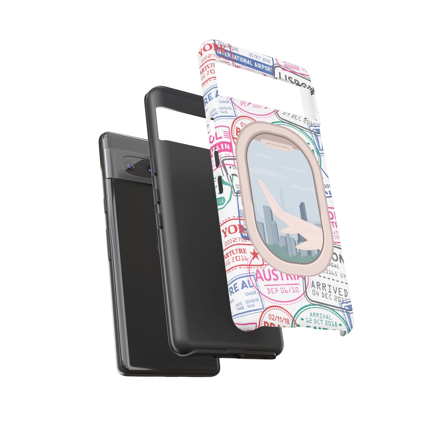 Travel-Themed Phone Case with Airplane Design