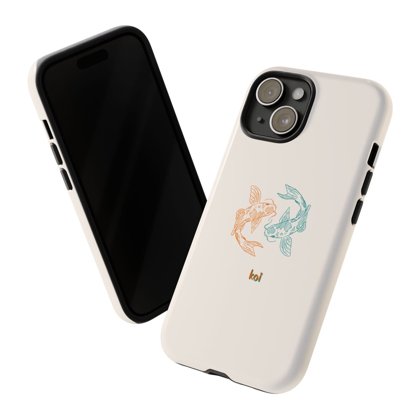 Koi Fish Tough Phone Case - Stylish & Durable Design for Aqua Lovers