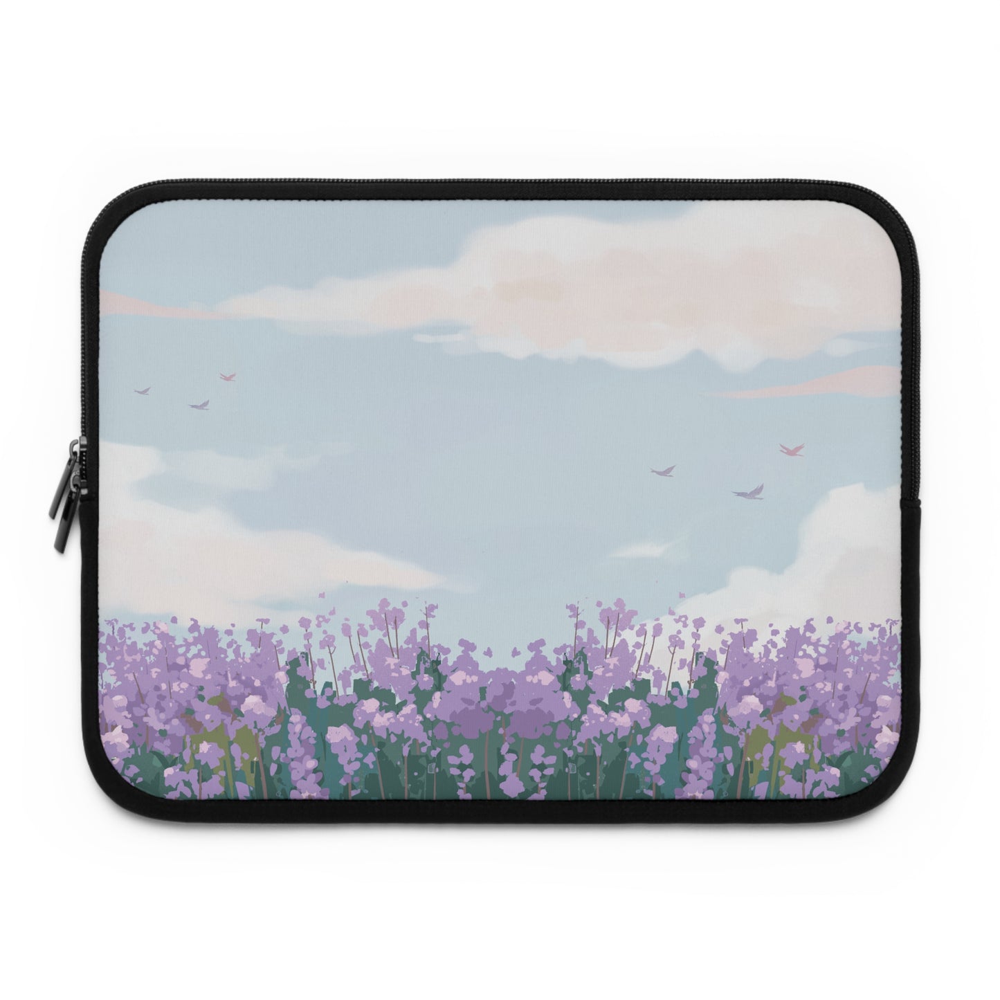 Floral Laptop Sleeve - Lavender Sky Design for Nature Lovers