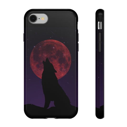 Wolf Howling at Blood Moon Phone Case - Tough & Stylish Protector