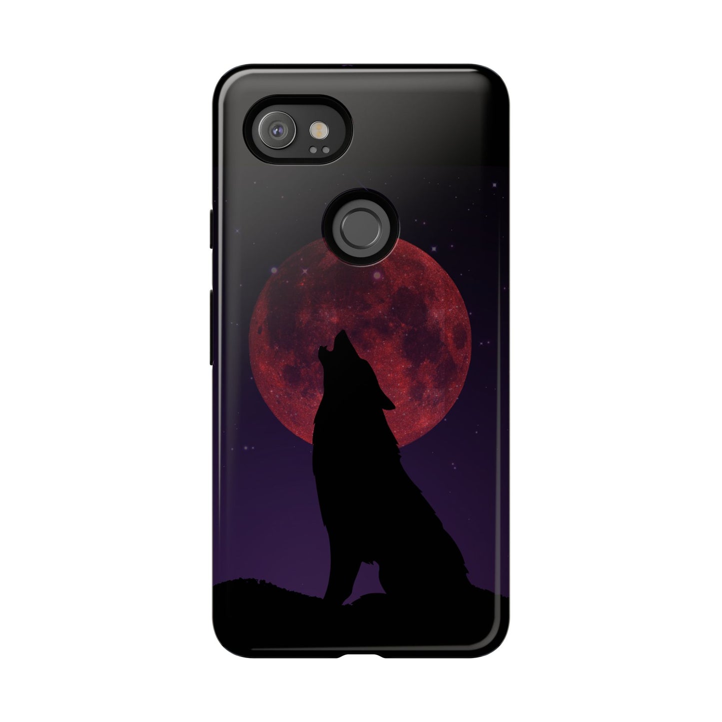 Wolf Howling at Blood Moon Phone Case - Tough & Stylish Protector