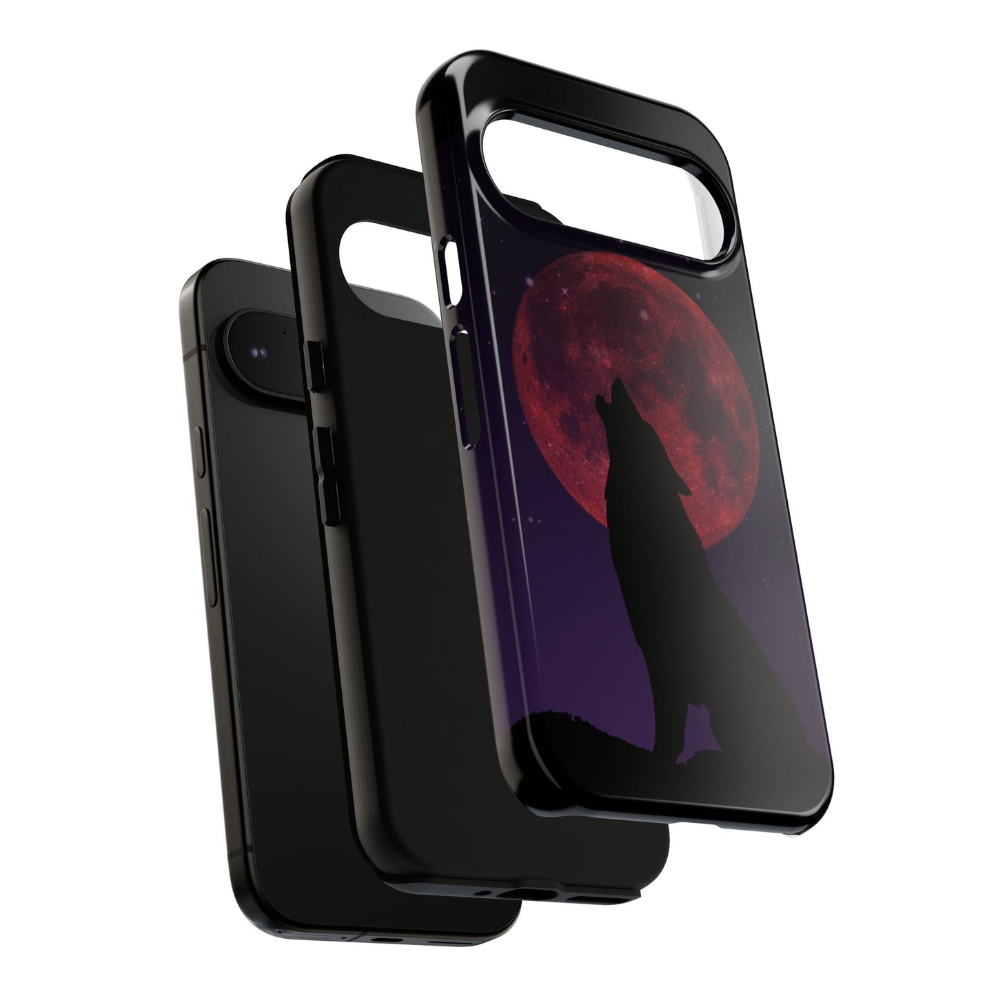 Wolf Howling at Blood Moon Phone Case - Tough & Stylish Protector