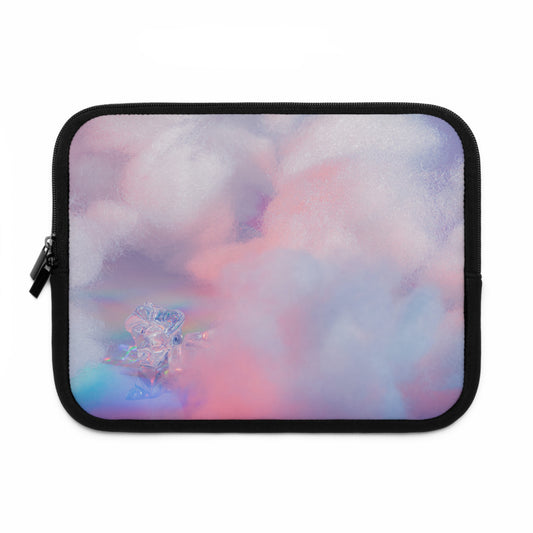 Pastel Clouds Laptop Sleeve with Clear Crystal Design